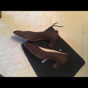 CHANEL Shoes - Authentic CHANEL suede pumps w/ CC on toecap CHANEL Shoes - Authentic CHANEL suede pumps w/ CC on toecap